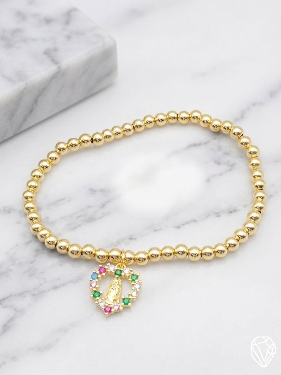 Pulsera Corazón Virgen — Oro Laminado Americano | Varelis