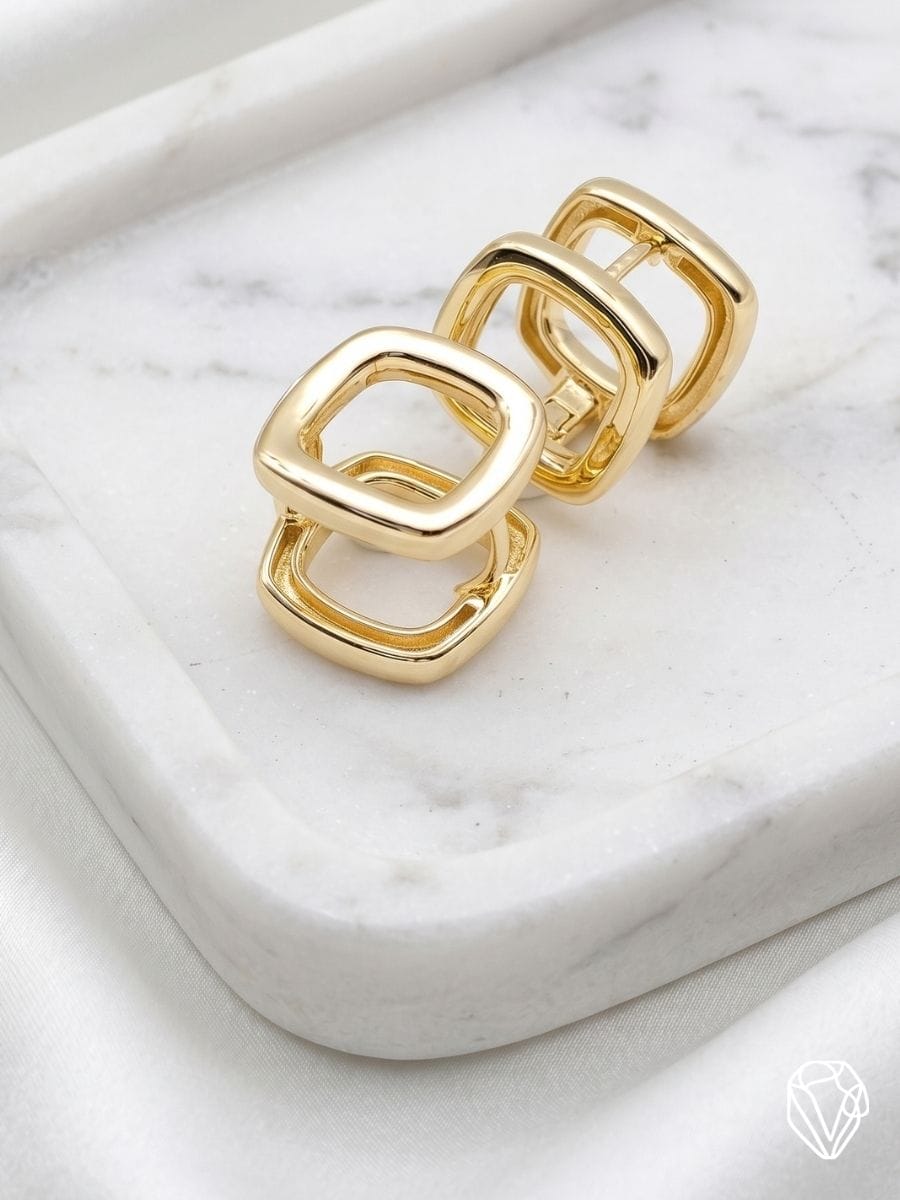 Aretes Eslabón — Oro Laminado Americano | Varelis