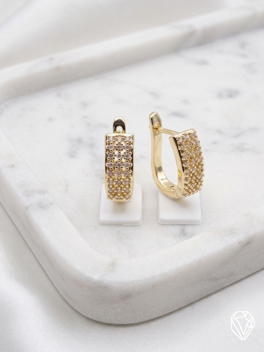 Aretes Argolla Pavé — Oro Laminado Americano | Varelis