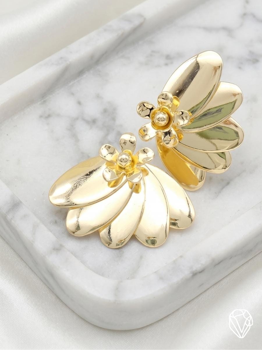 Aretes Abanico — Oro Laminado Americano | Varelis