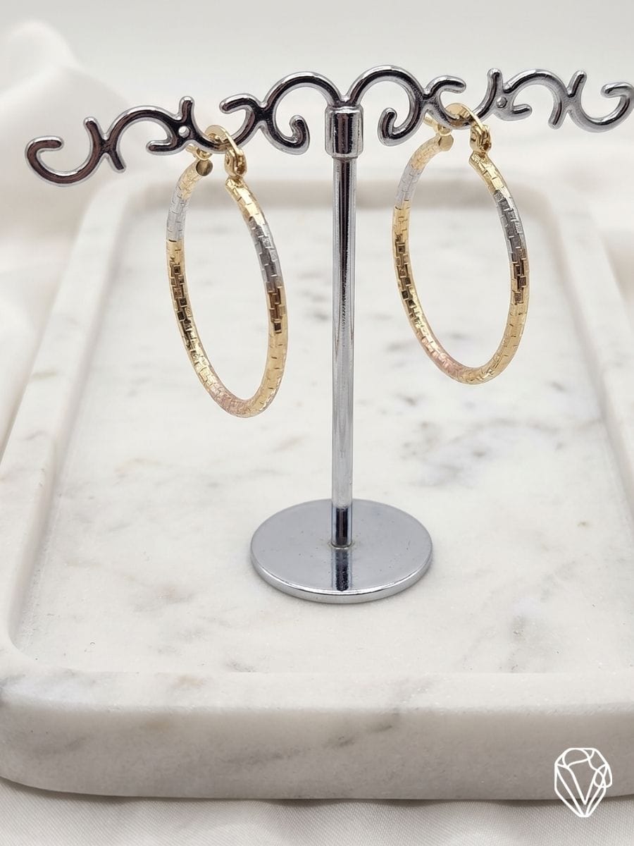 Aretes Argolla Tricolor