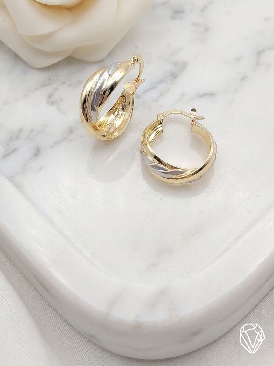 Aretes Argolla Dúo — Oro Laminado Americano | Varelis