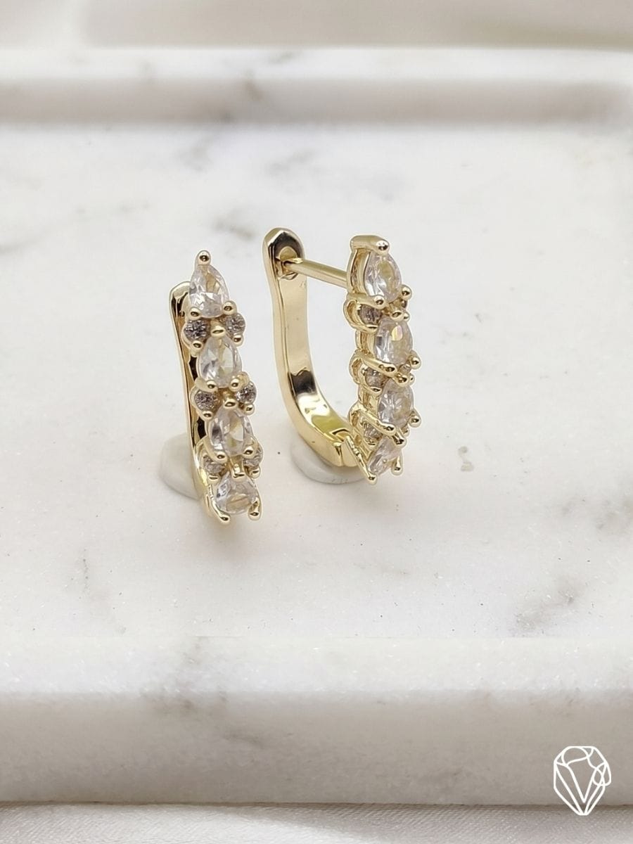 Aretes Cristal — Oro Laminado Americano | Varelis