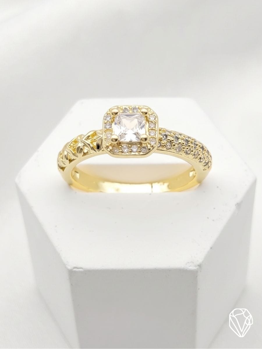 Anillo Halo Filigrana Oro — Oro Laminado Americano | Varelis