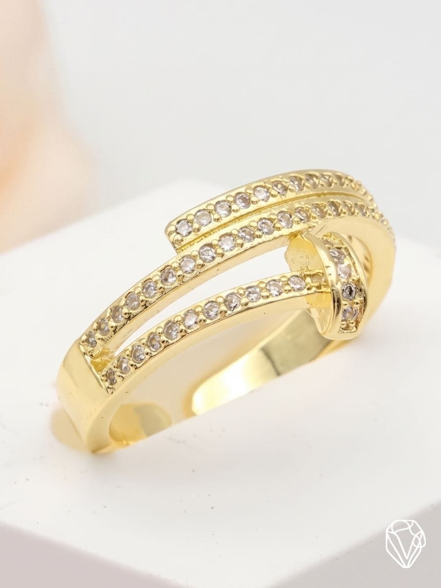 Anillo Ajustable Doble Cinta — Oro Laminado Americano | Varelis