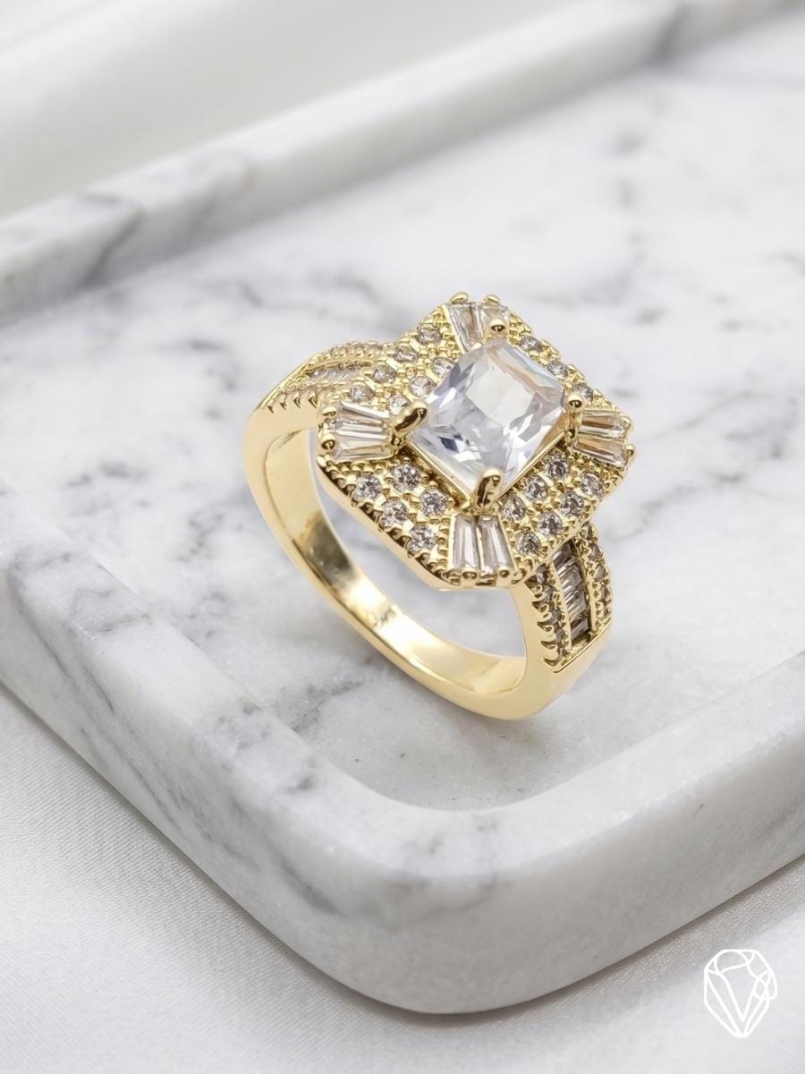 Anillo Marquesa Cristal — Oro Laminado Americano | Varelis