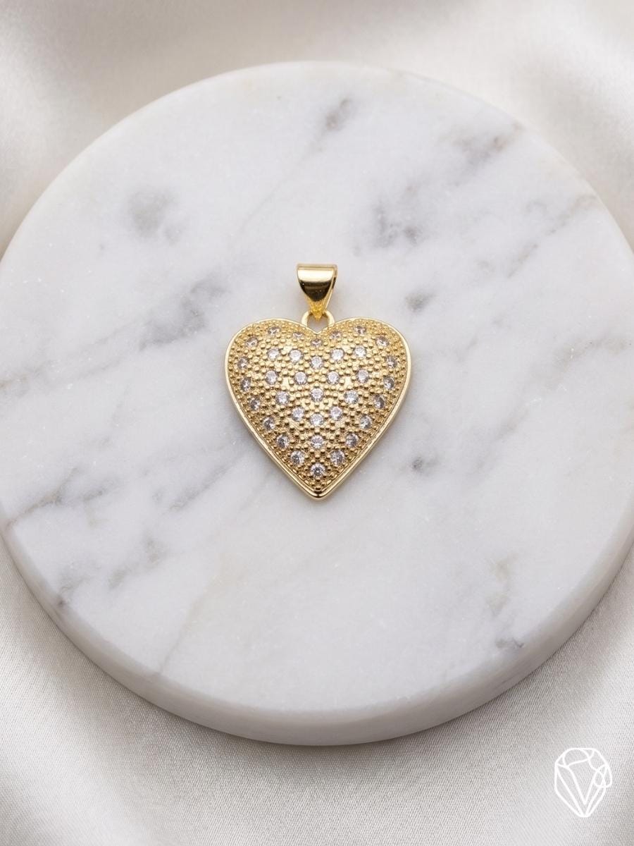 Dije Corazón "Eternal Pavé" — Oro Laminado Americano | Varelis Joyería